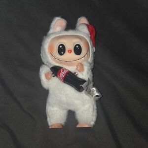 Coca Cola White Bunny Figure with Red Accents